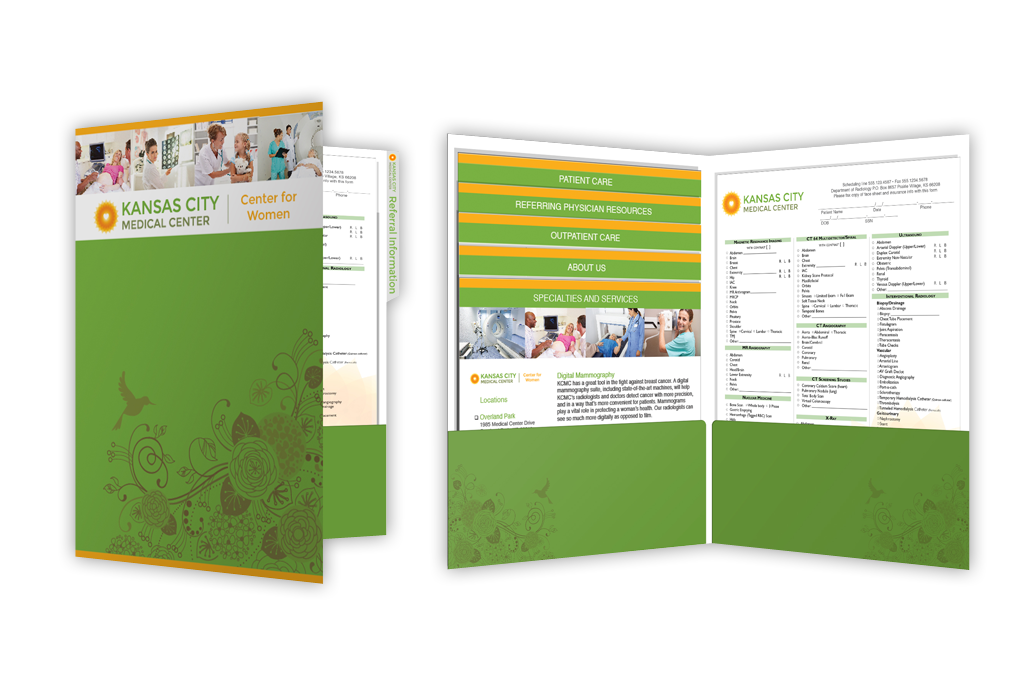 custom designed physician referral folders