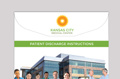 custom designed patient discharge folders for healthcare facilities