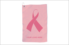 breast cancer awareness pink ribbon golf towel